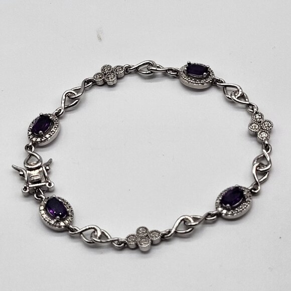 Paj Jewelry - VTG PAJ BB Amethyst Purple Silver Tone Bracelet